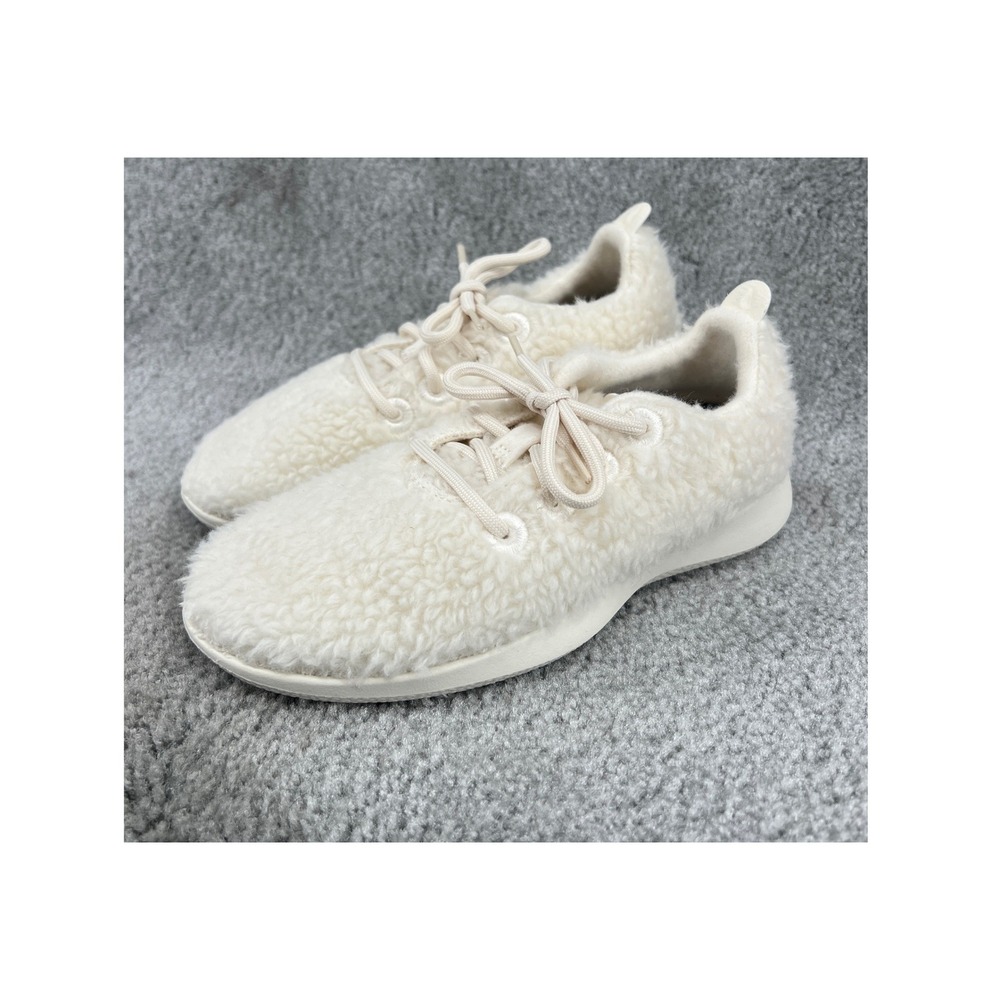 Allbirds Smallbirds Wool Runner Fluff Kids Y1 Natural‎ White Sherpa Sneakers